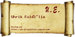 Uhrik Eulália névjegykártya